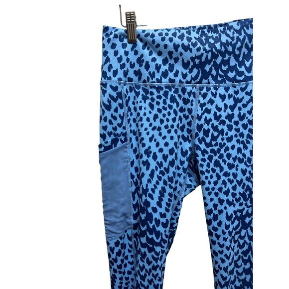 Fabletics PowerHold On the Go High Waist Navy & Cornflower Marina Sahara Print L - Picture 5 of 6